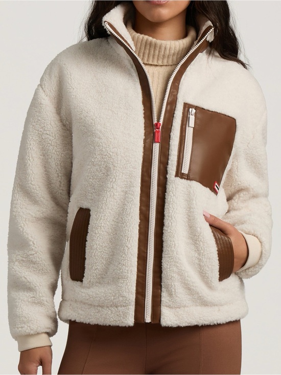 Hunter Jackets & Blazers - Hunter Cream Teddy Jacket with Brown Trim